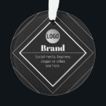 Upload Your Logo & Customizable Text Design Ornament<br><div class="desc">Customizable modern design with your own logo.</div>