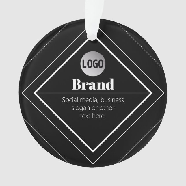 Upload Your Logo & Customizable Text Design Ornament (Vorderseite)