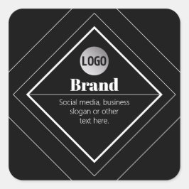 Upload Your Logo & Customizable Text Design Quadratischer Aufkleber