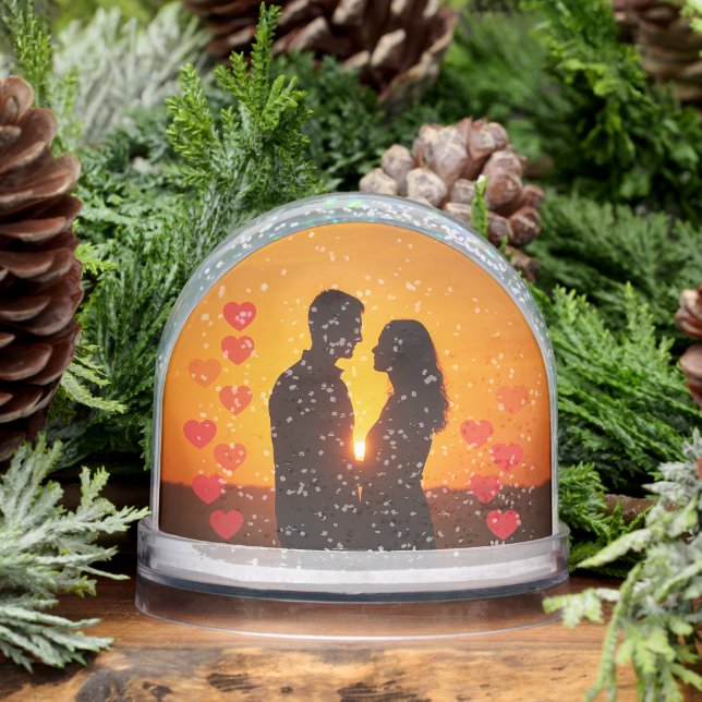 Upload your photo Couple heart Snow Globe (Hiver)