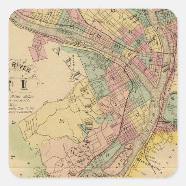 Upper Ohio River and Valley 10 Quadratischer Aufkleber (Vorderseite)