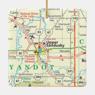 Upper Sandusky OH Karte Keramikornament
