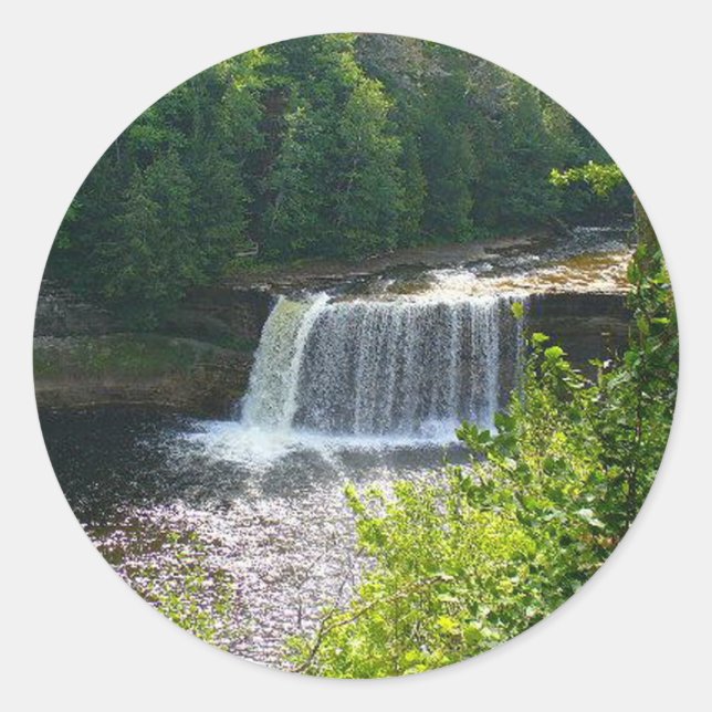 Upper Tahquamenon Falls Staat Park, MI Runder Aufkleber (Vorderseite)