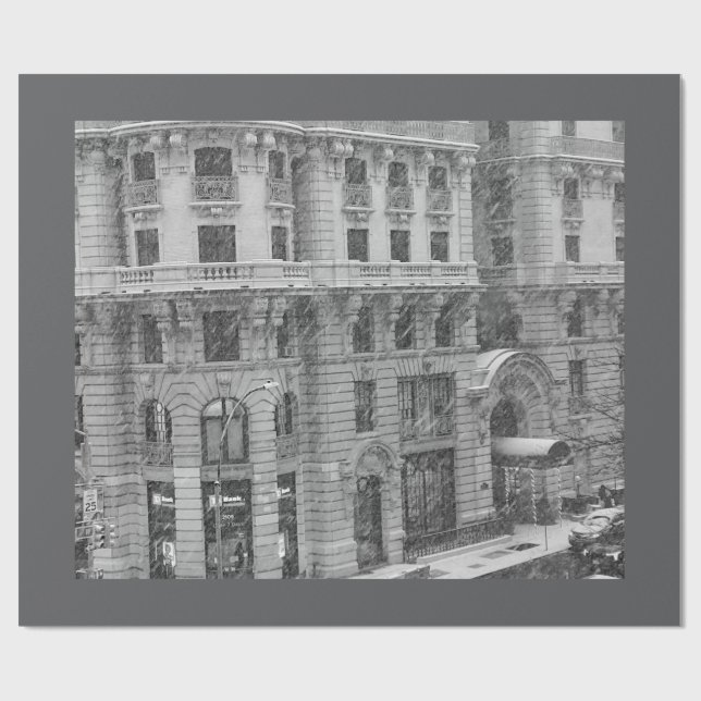 Upper West Side Winter Verpackungspapier Geschenkpapier (Flach)