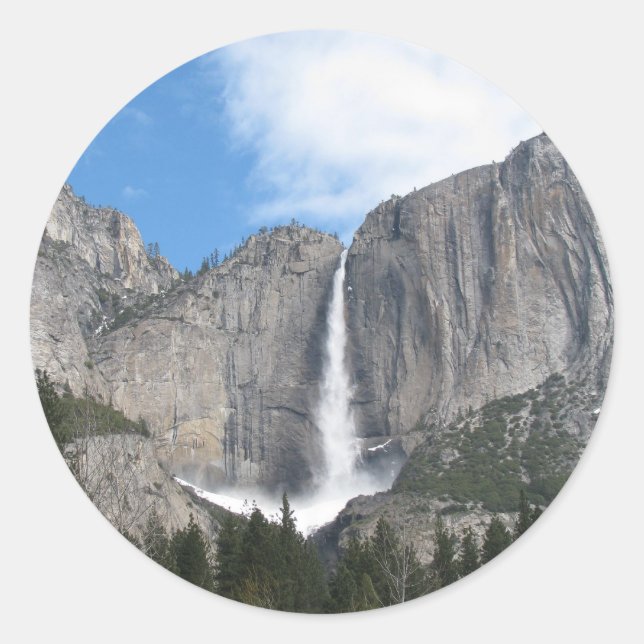 Upper Yosemite Falls Runder Aufkleber (Vorderseite)