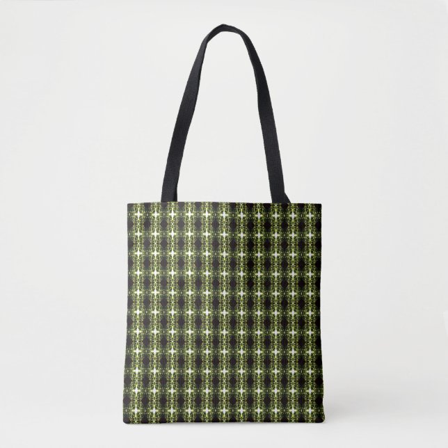 Üppig grüne abstrakte Acryl-Pour-Kunst Tasche (Vorderseite)