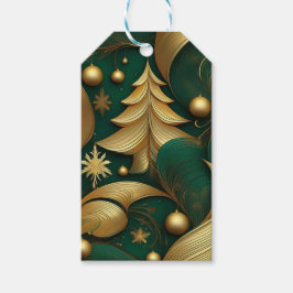 ÜPPIG VERZIERTER WEIHNACHTSBAUM IN GRÜN UND GOLD GESCHENKANHÄNGER