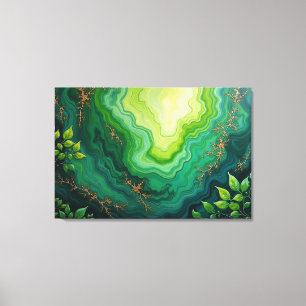Üppige Adern – 36"x24" Dschungelfluss Abstractes F Leinwanddruck
