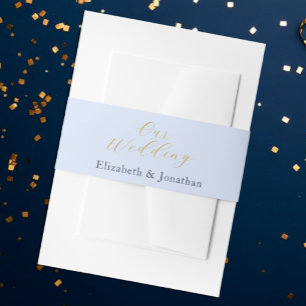 Üppige blaue Hochzeit Einladungsbanderole