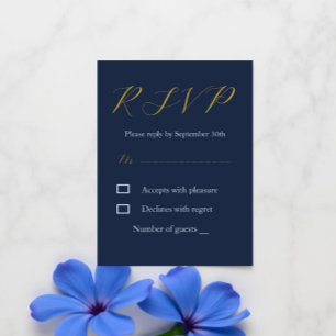 Üppige blaue Hochzeit RSVP Karte