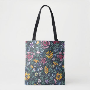 üppige Blume und Weinberge - Waldboden Tasche