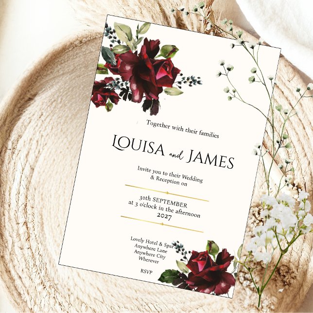 Üppige Blumen Hochzeitseinladung Einladung (Von Creator hochgeladen)