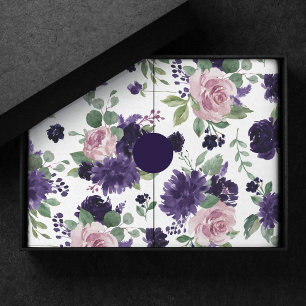 Üppige Blüten Lila und Rosa Blumenmuster Seidenpapier