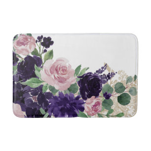 üppige Blüten Lila und rosa Blütenschimmer Badematte