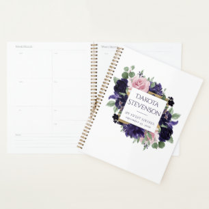 üppige Blüten Lila und rosa Rosenblüten Planer