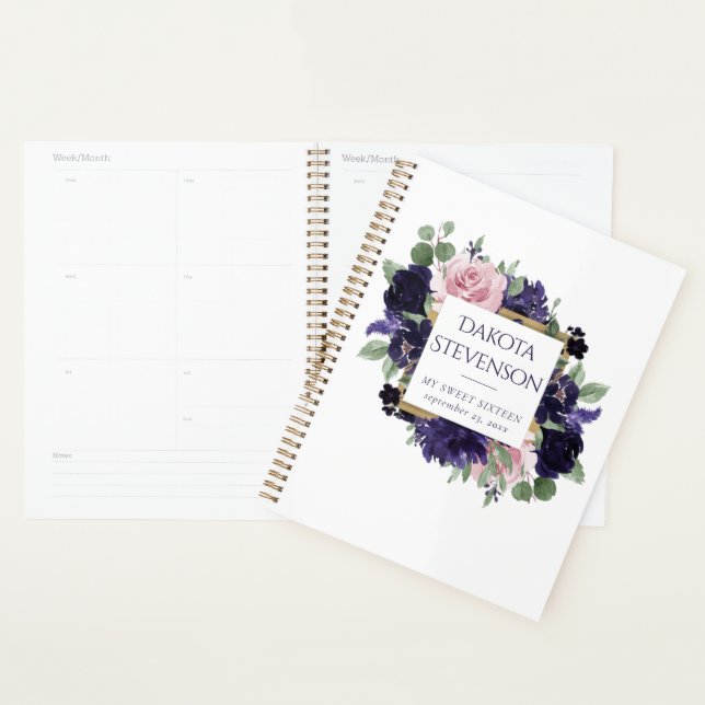 üppige Blüten | Lila und rosa Rosenblüten Planer (Anzeige)