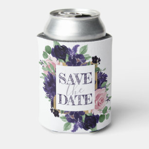 üppige Blüten   Lila und Rosa Save the Date Dosenkühler