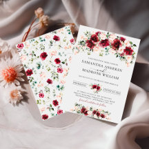 Üppige Burgunder-Rosa-Rosen Blumen Boho-Hochzeit 