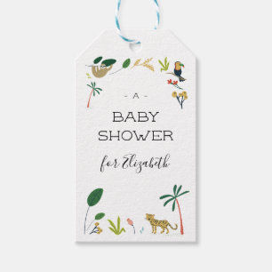 Üppige Dschungel-Babyparty Geschenkanhänger
