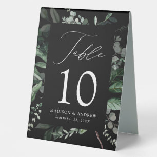 Üppige Grün-Hochzeitstisch-Nummer Tischaufsteller