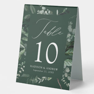 Üppige Grün-Hochzeitstisch-Nummer Tischaufsteller