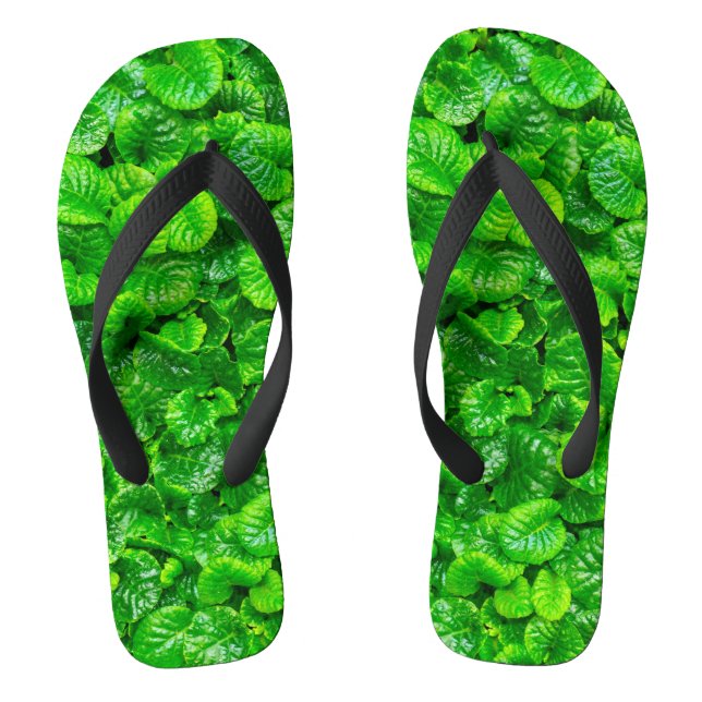 Üppige grüne Blätter  Flip Flops (Fußbett)