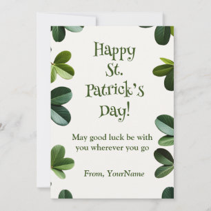 Üppige grüne botanische Frohe St. Patrick's Day Ka Feiertagskarte