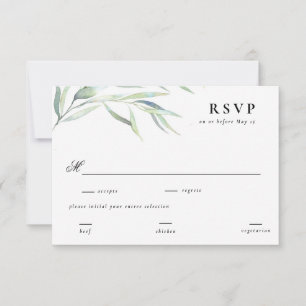 Üppige Grünpflanzen Hochzeit RSVP Antwort