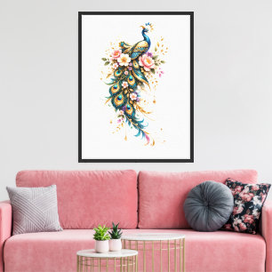 Üppige Juwel-Ton-Blumenleinwandkunst Leinwanddruck