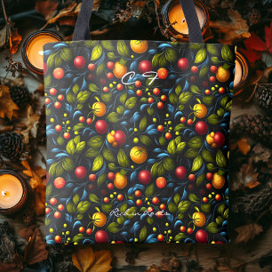 Üppige Khokhloma Frucht- und Blumengestaltung Tasc Tasche