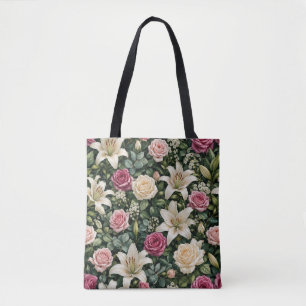 Üppige Magnolie Florale Botanische Illustration Tasche