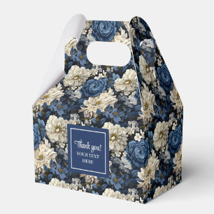 Üppige marineblaue Blumen individuell benannte Ges Geschenkschachtel