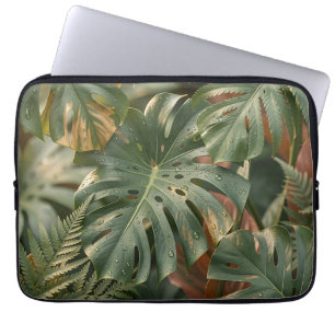 Üppige nasse Monstera-Blätter Farne Tropischer Dsc Laptopschutzhülle