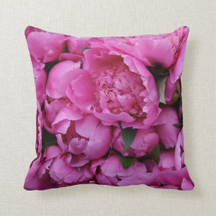 Üppige rosa Pfingstrosen-Blumen Kissen