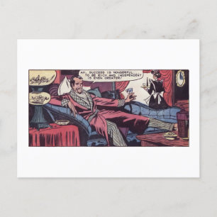 Üppige Vintage-Comic-Triumph-Illustration Postkarte
