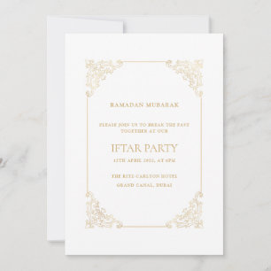 Üppiger Barockrahmen Gold Schrift Iftar-Party Einladung
