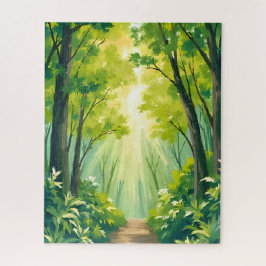 Üppiger grüner Wald | Natur Landschaft Aquarell