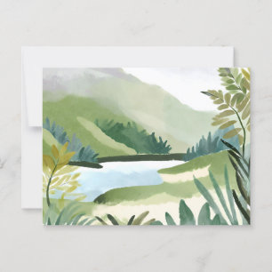 Üppiger Hang   Grüne Aquarell-Naturmalerei Postkarte