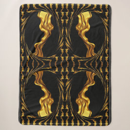 Üppiger Wirbel Flüssiges Gold Schwarzes Monochrom  Sherpadecke
