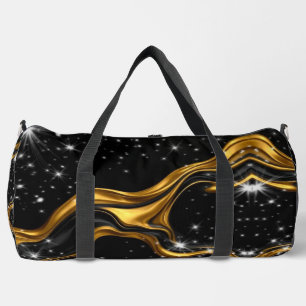 Üppiger Wirbel Voll Flüssig Gold Schwarz Monochrom Duffle Bag