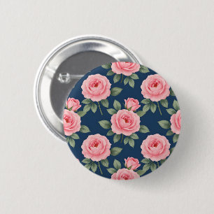 Üppiges botanisches Rosenmuster in Rosa Button