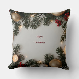 Üppiges festliches Kien & Gold-Ornament-Weihnachts Kissen