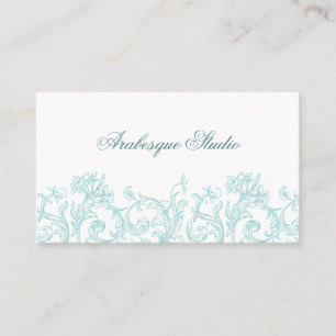 Üppiges Florales Robin-Ei-Blau und Weiß Visitenkarte