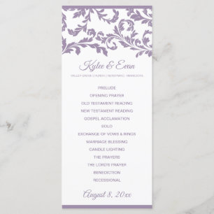 Üppiges Hochzeitsprogramm   Lavendel-Lila Programm
