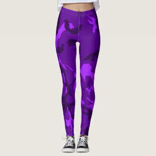 Üppiges Sassy Mädchen lila Blacklight Camouflage Leggings