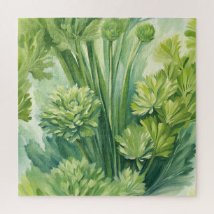 Üppiges Selleriegrün Botanisches Muster