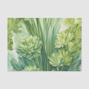 Üppiges Selleriegrün Botanisches Muster Seidenpapier