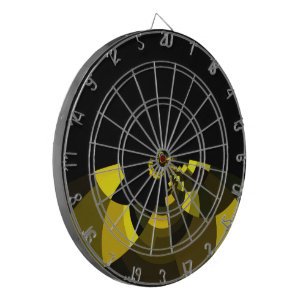 Üppiges Vektormotiv Jet Black und Gold Kunstprint Dartscheibe