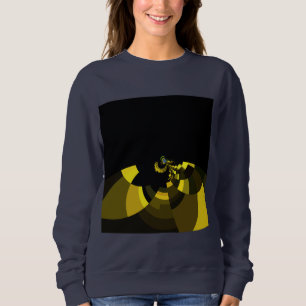 Üppiges Vektormuster Jet Black und Gold Kunstprint Sweatshirt