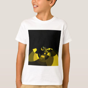 Üppiges Vektormuster Jet Black und Gold Kunstprint T-Shirt